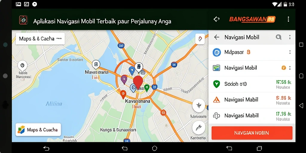 Antarmuka user-friendly dari aplikasi Navigasi Mobil BANGSAWAN88.