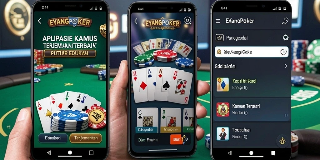 Antarmuka aplikasi EYANGPOKER menampilkan fungsi Kamus Terjemahan yang intuitif.