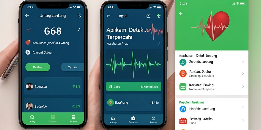 Tampilan antarmuka G668 yang menarik dan informatif tentang detak jantung.