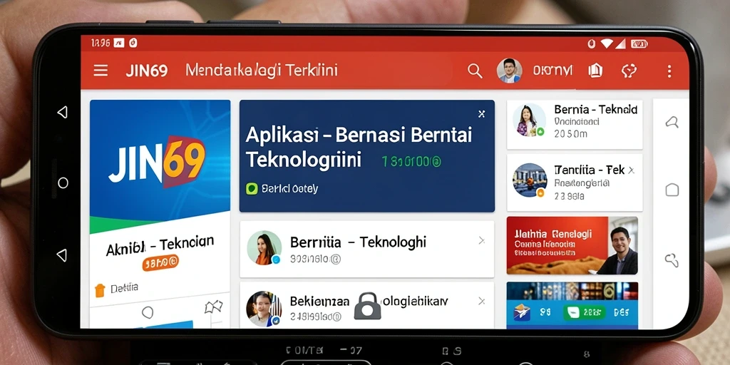 Antarmuka aplikasi JIN69 yang menarik dan informatif.