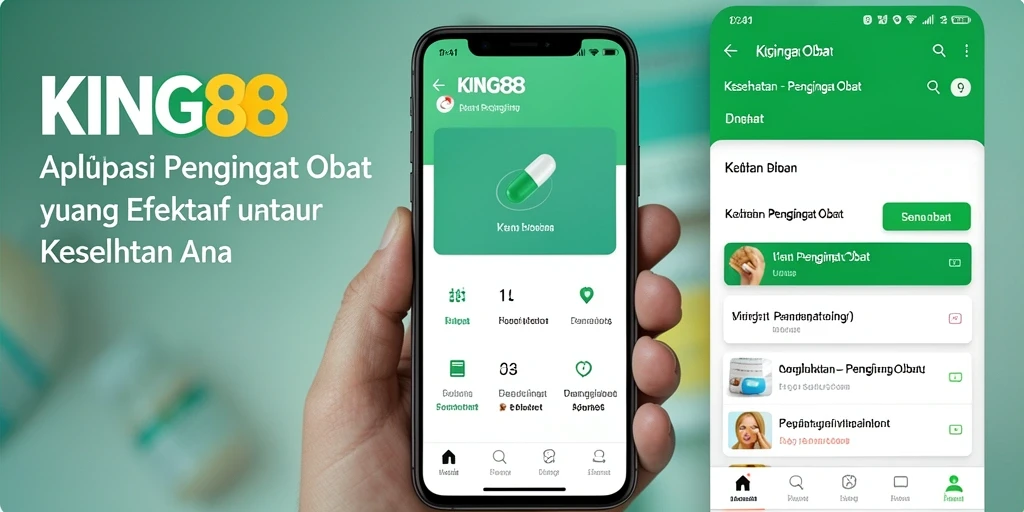 Screenshot antarmuka aplikasi KING88 Pengingat Obat yang modern dan intuitif.