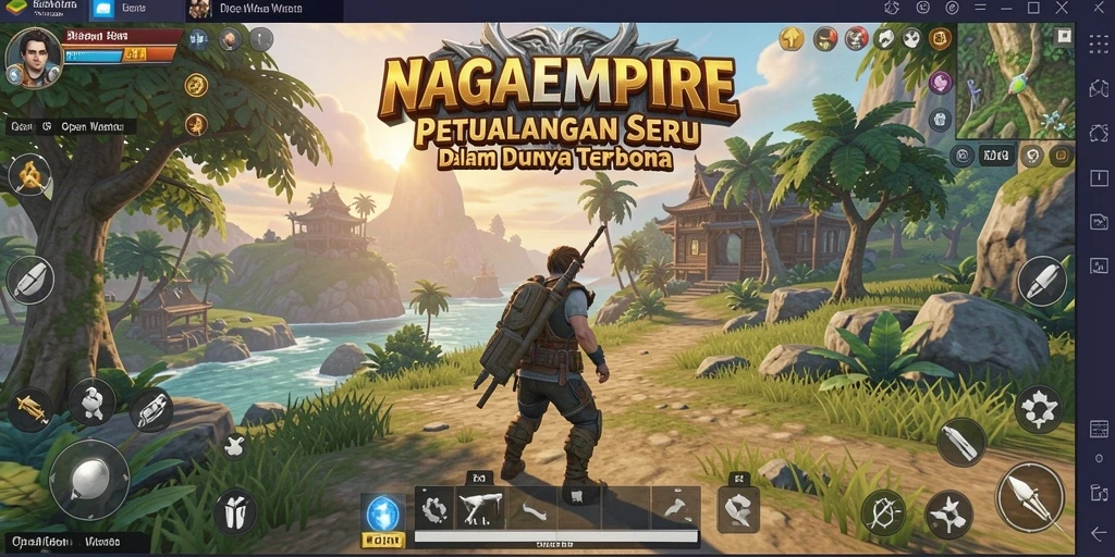 Screenshot NAGAEMPIRE menampilkan dunia terbuka yang indah dan interaktif.