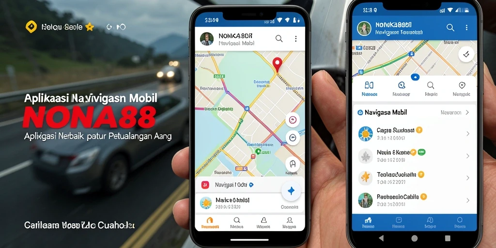 Antarmuka pengguna NONA88 untuk navigasi mobil yang intuitif.