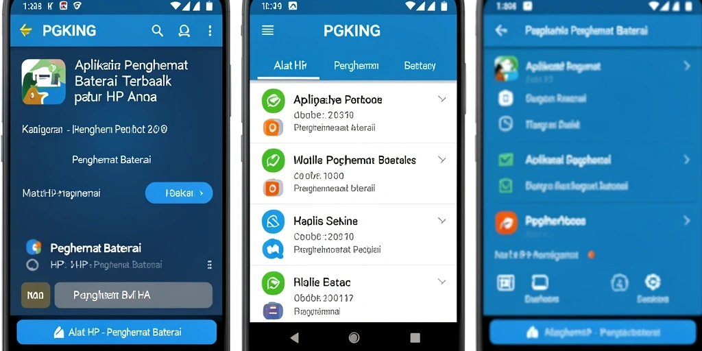 Antarmuka PGKING menunjukkan status dan pengaturan baterai secara real-time.
