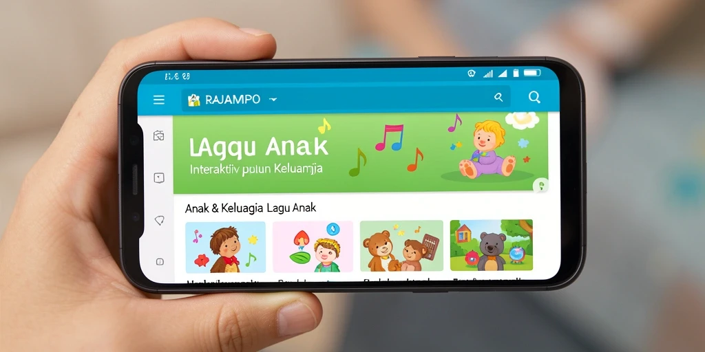 Antarmuka RAJAMPO yang ramah anak dengan fitur Lagu Anak.