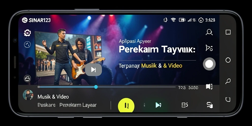 Tampilan antarmuka dan fungsi perekam layar SINAR123 yang mudah digunakan.